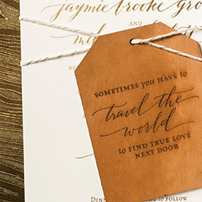 Leather Tag Invitation Suite