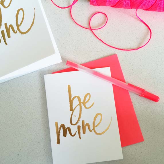 Be mine foil pressed card