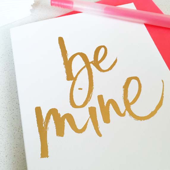 Be mine card close up