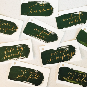 Brushstroke escort cards