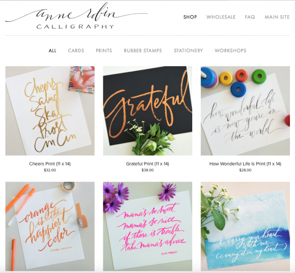 Anne Robin Calligraphy shop