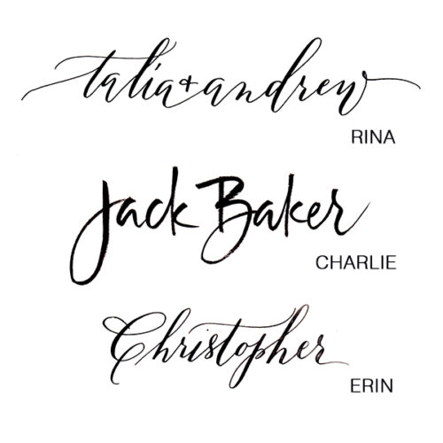 Calligraphy stationery samples